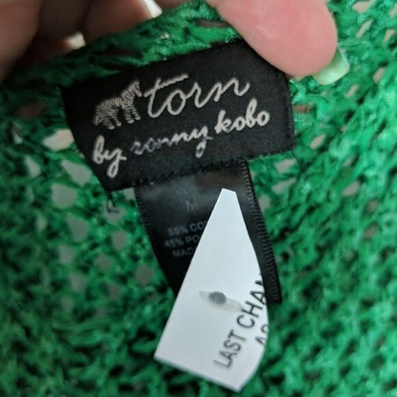 Torn by Ronny Kobo Chrissy Tank Top Green Crosh Kn - Picture 6 of 6
